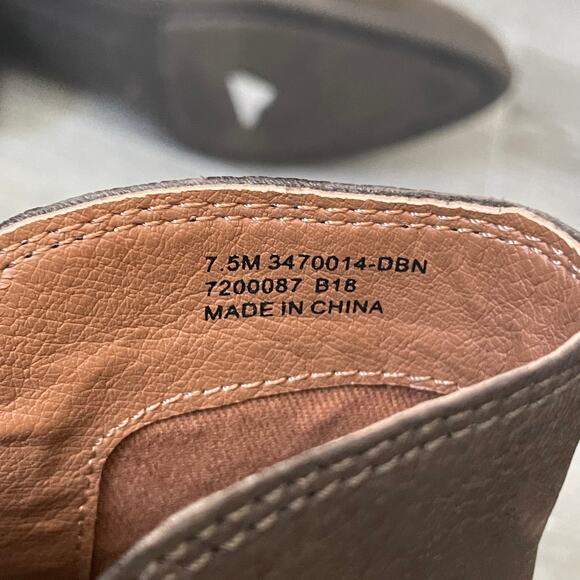 Frye Womens Judy Side Zip Oiled‎ Leather Olive Almond Toe Bootie Size 7.5M - Picture 5 of 5